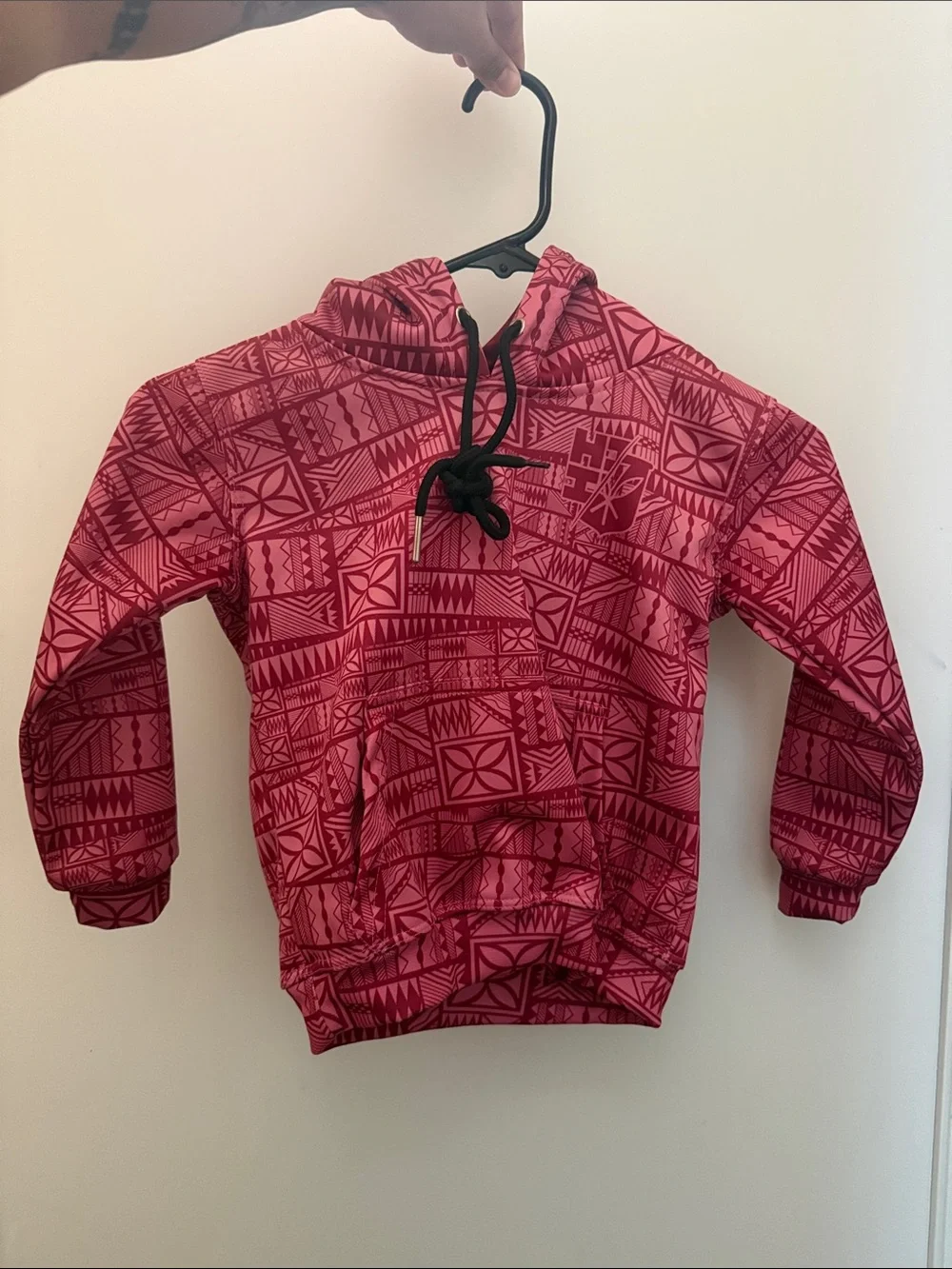Kids Patterned Pink Hoodie Sweatshirt